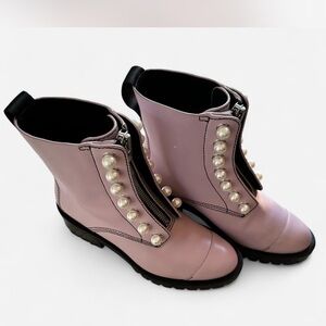3.1 Phillip Lim Pink Pearl-Studded Combat Boots